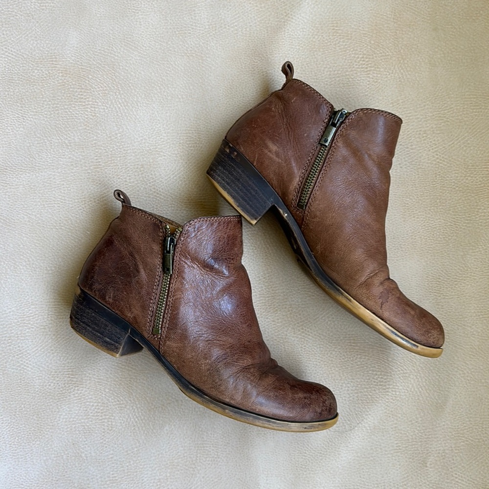 Lucky Brand Leather Basel Ankle Boots Women’s Size 9
